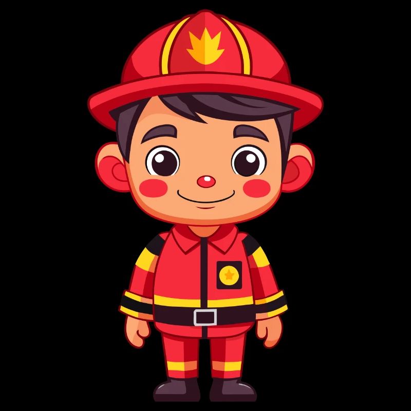 Held in Rot der Feuerwehrmann