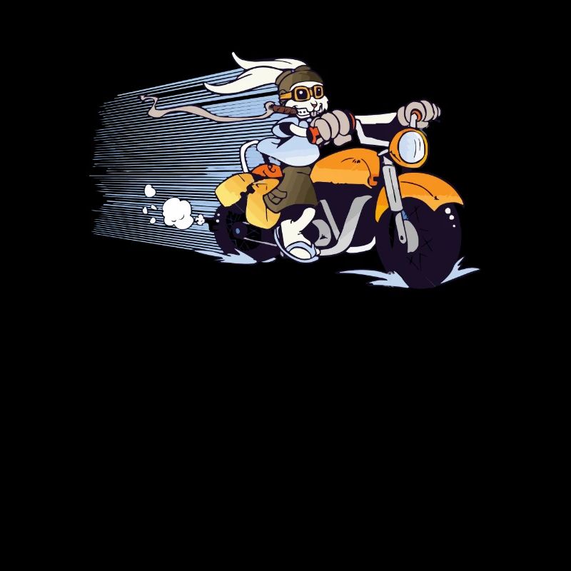 Motorbike rabbit, racing machine, Easter bunny drives