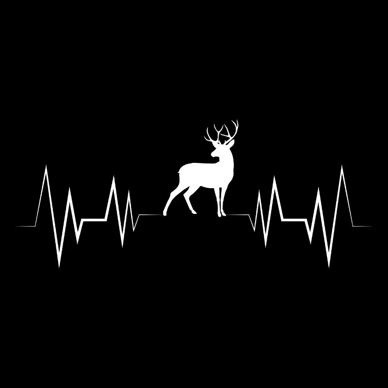 Herzschlag Hirsch Silhouette