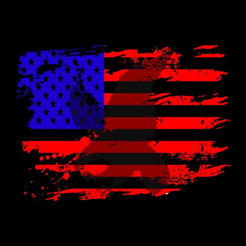 US Flagge mit Adler Greifvogel
