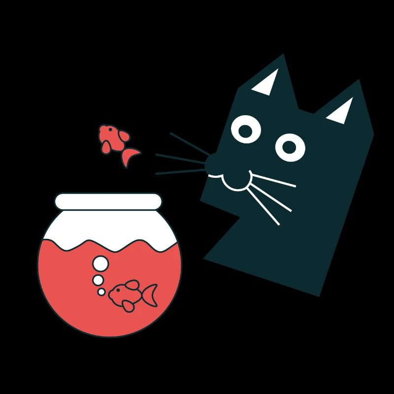 Cat with goldfish