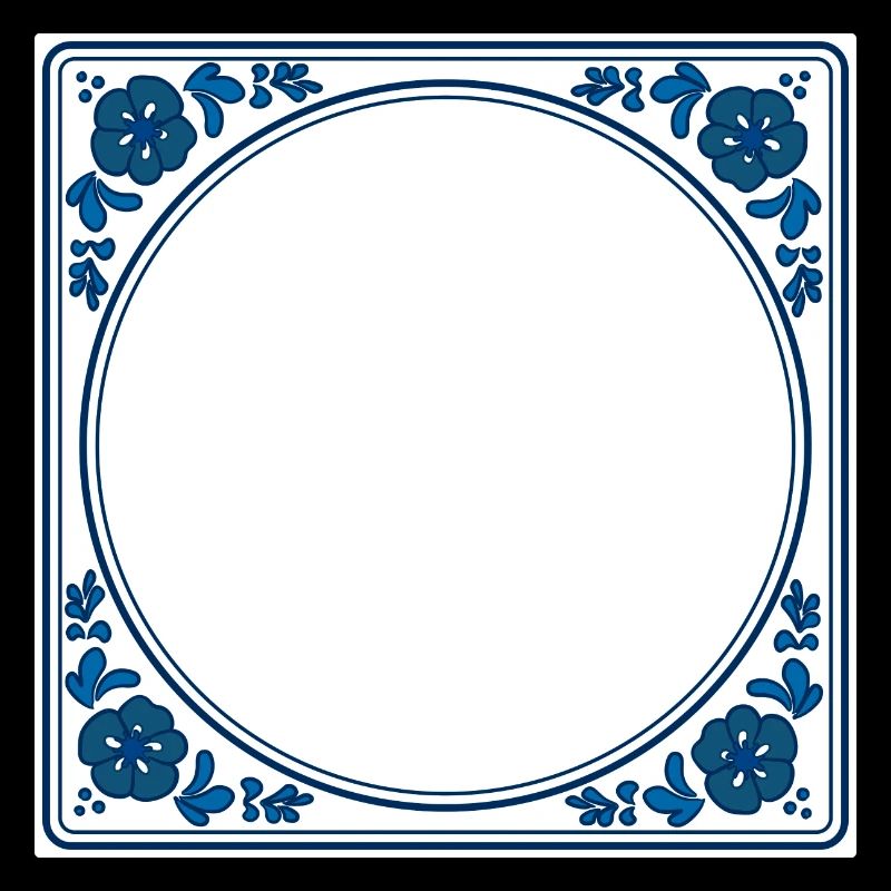 Leerer Fliesen eigener Text - Delft Blue