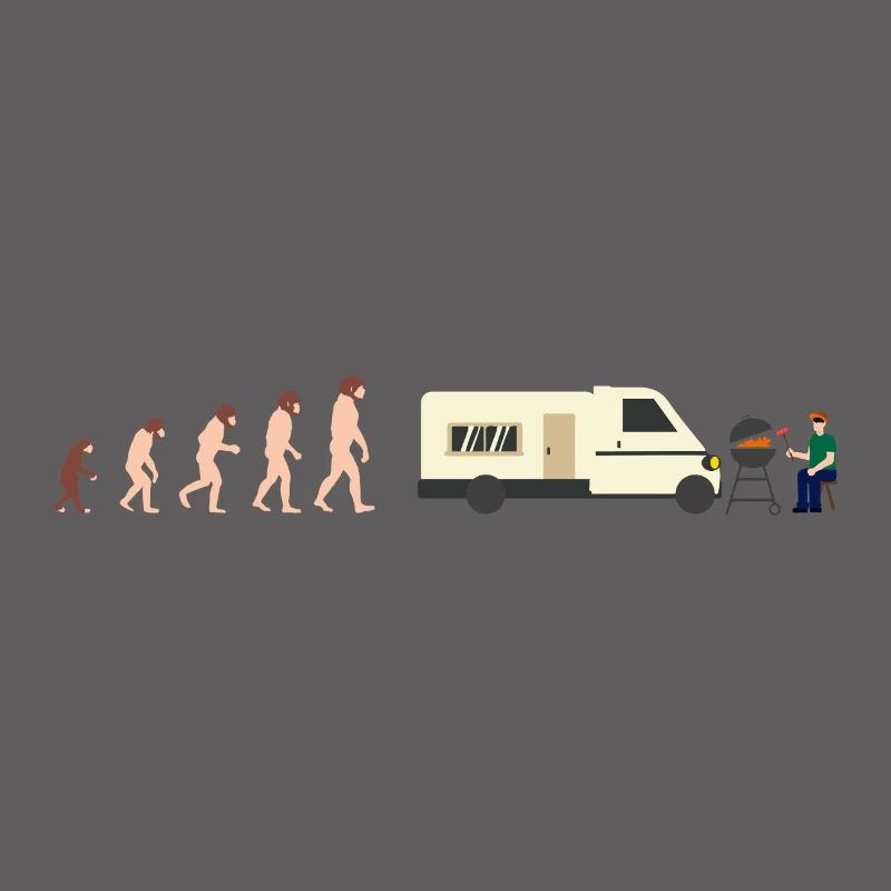 Evolution Camper Sommer Lustige Geschenkidee