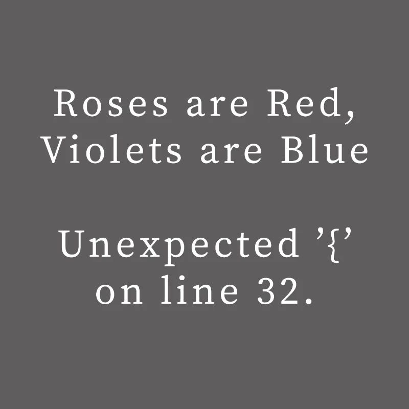 Programming poem, bug