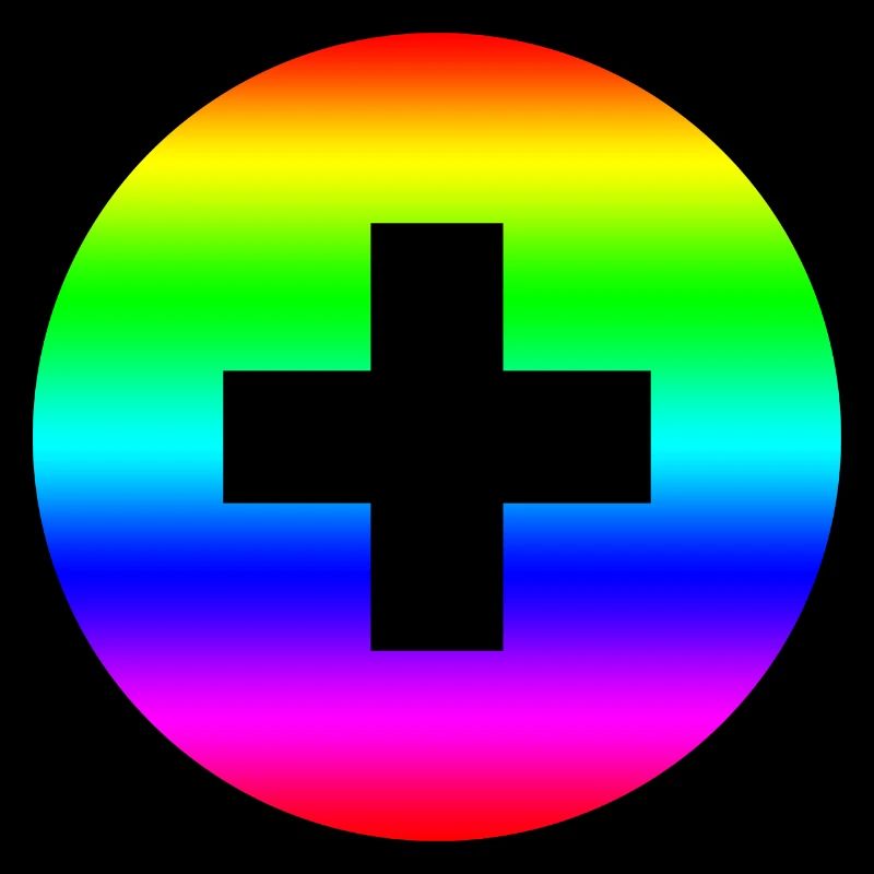 Runder Regenbogen plus Kreuz
