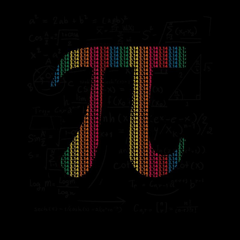 Pi Day Gift 3.14 Pi symbol with Math Equations
