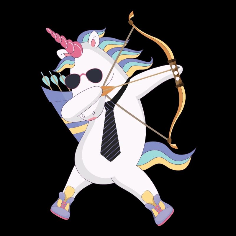 Tamponner la licorne avec un cadeau arc et flèche