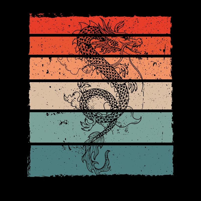Bunter Drache Retro