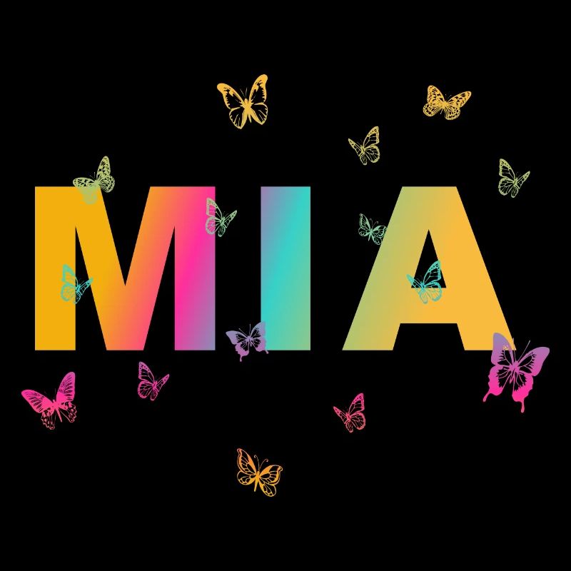 Mia - Schöner Name mit Schmetterlingen, Mädchen