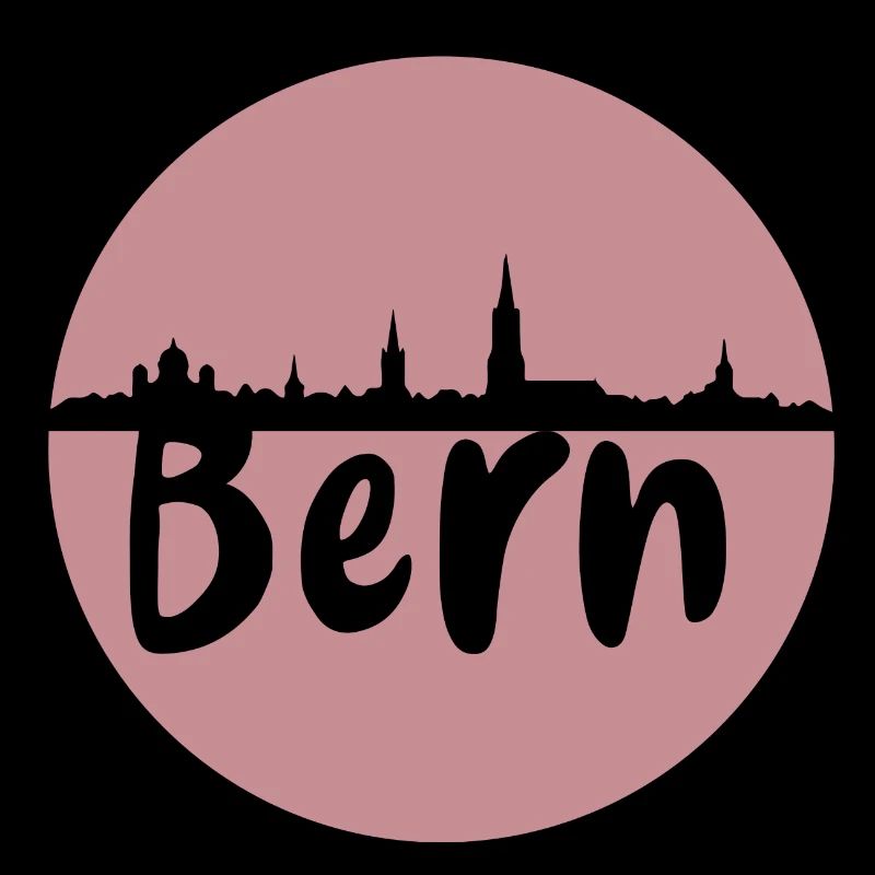 Bern, skyline, circle, purple, silhouette, brown