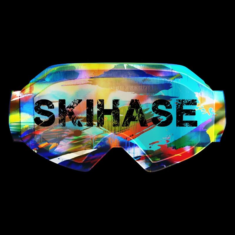 Lapin de ski, graffiti, lunettes de ski