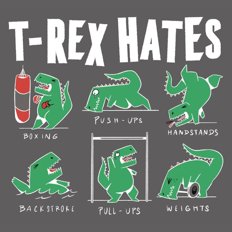 Drôle T Rex déteste la boxe, Push UP, Pull ups