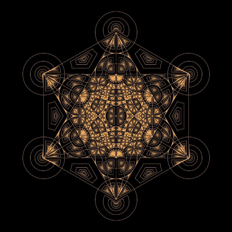 Fractal Metatron's Cube Orange