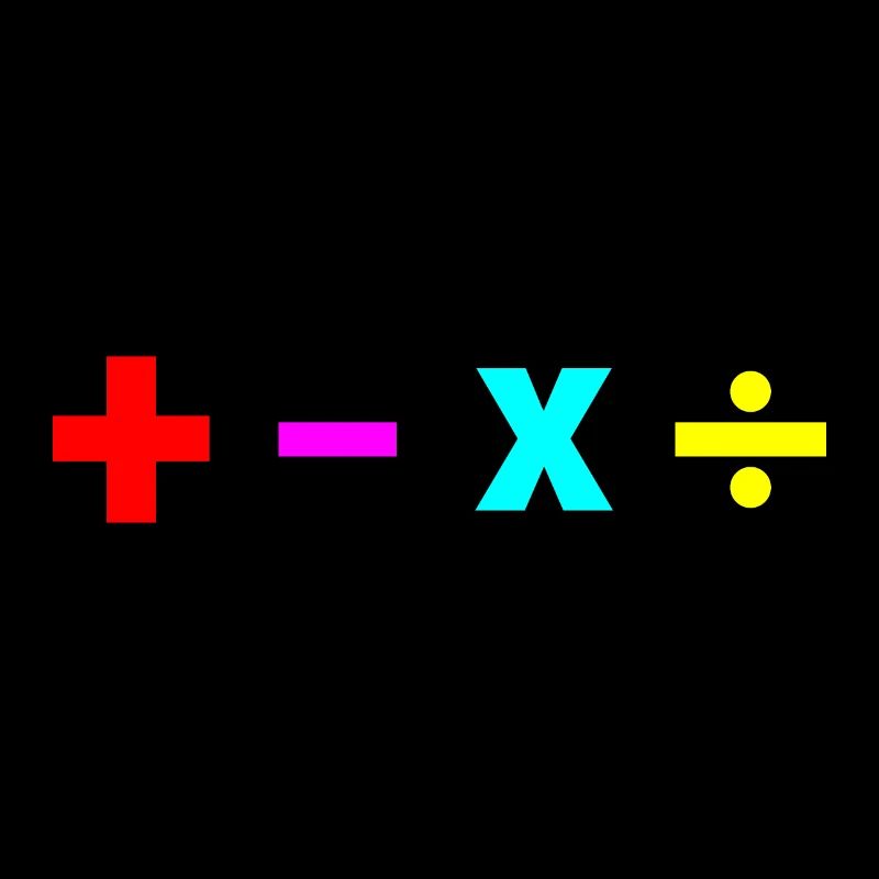 Math + - × ÷ plus moins multiplier le poison de division