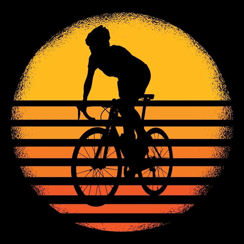 Vélo de route vélo rétro coucher de soleil pour les cyclistes sur route