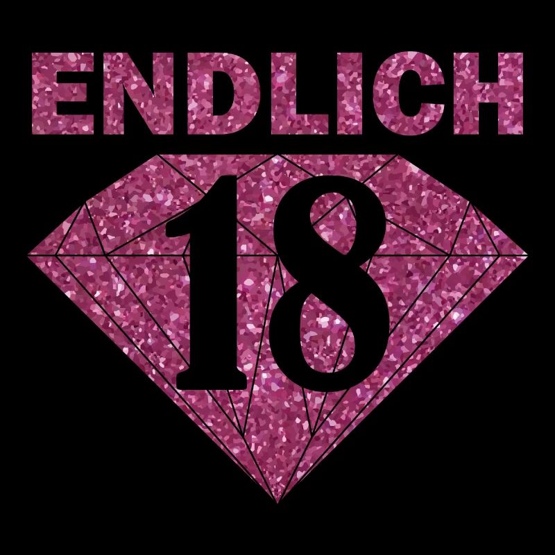 Endlich 18 Spruch Pink Glitzer