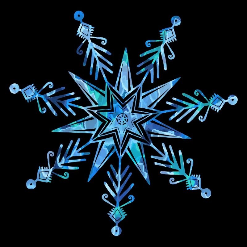 Flocon de neige étoile aquarelle