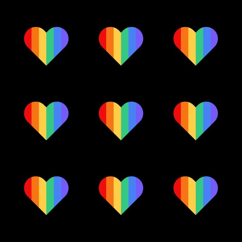 Rainbow heart pattern