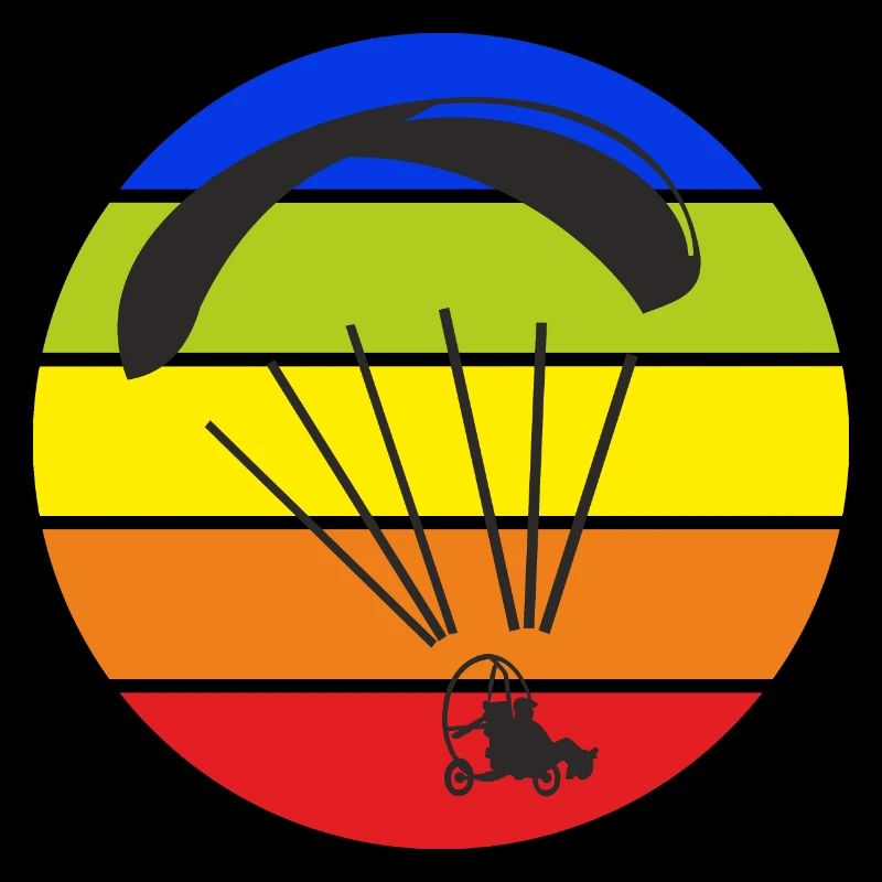 Paramotor Paramotor Trike Colorful Retro Circle