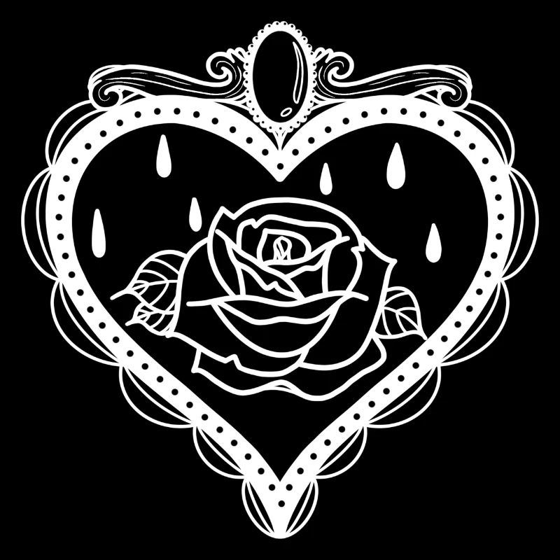 Neotraditional Heart White