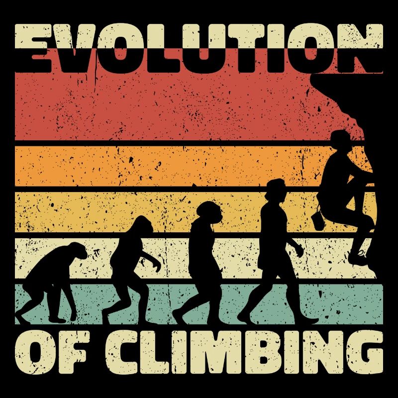 Évolution de l’escalade. Cadeau Rétro Vintage