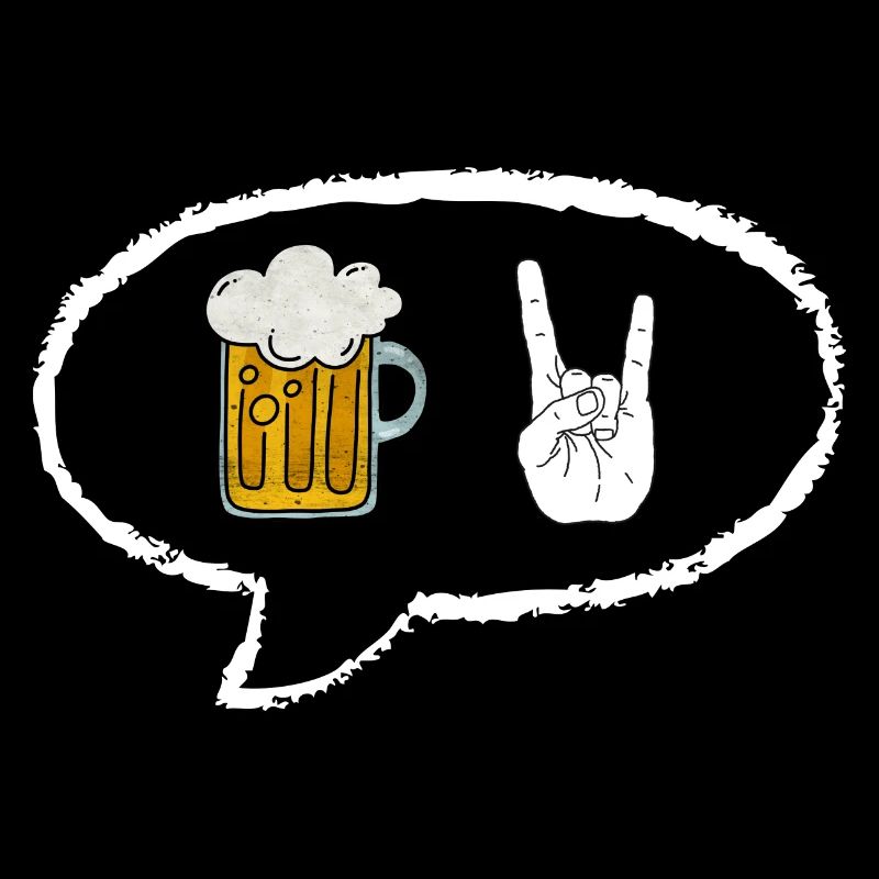Bulle Bière et Signe de la Main Surf