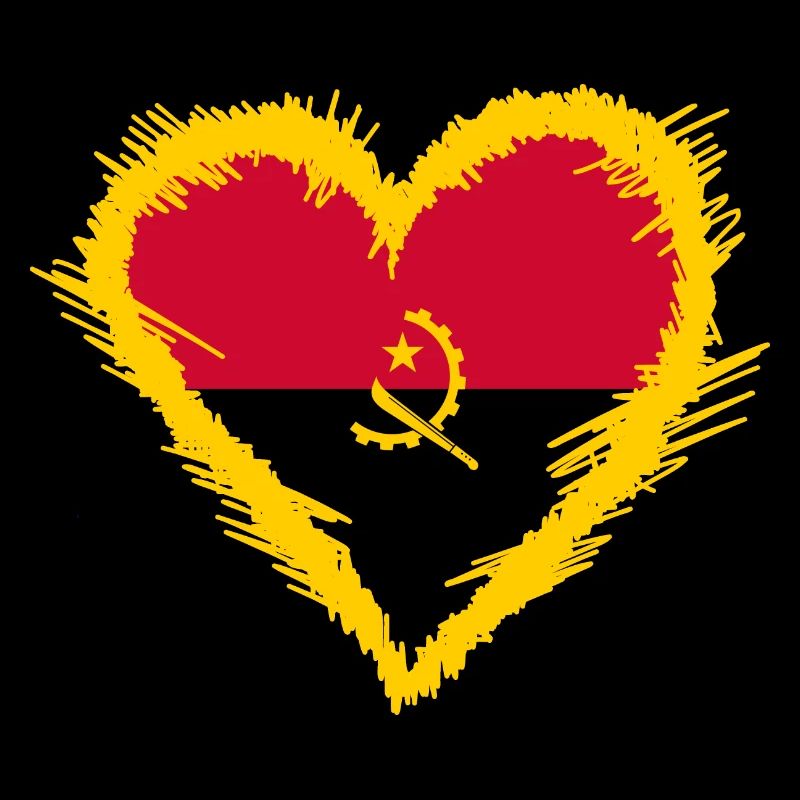Angola Flagge mit Herz