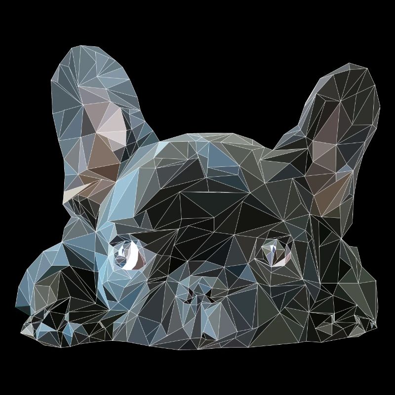 French Bully design de cadeau low poly super mignon