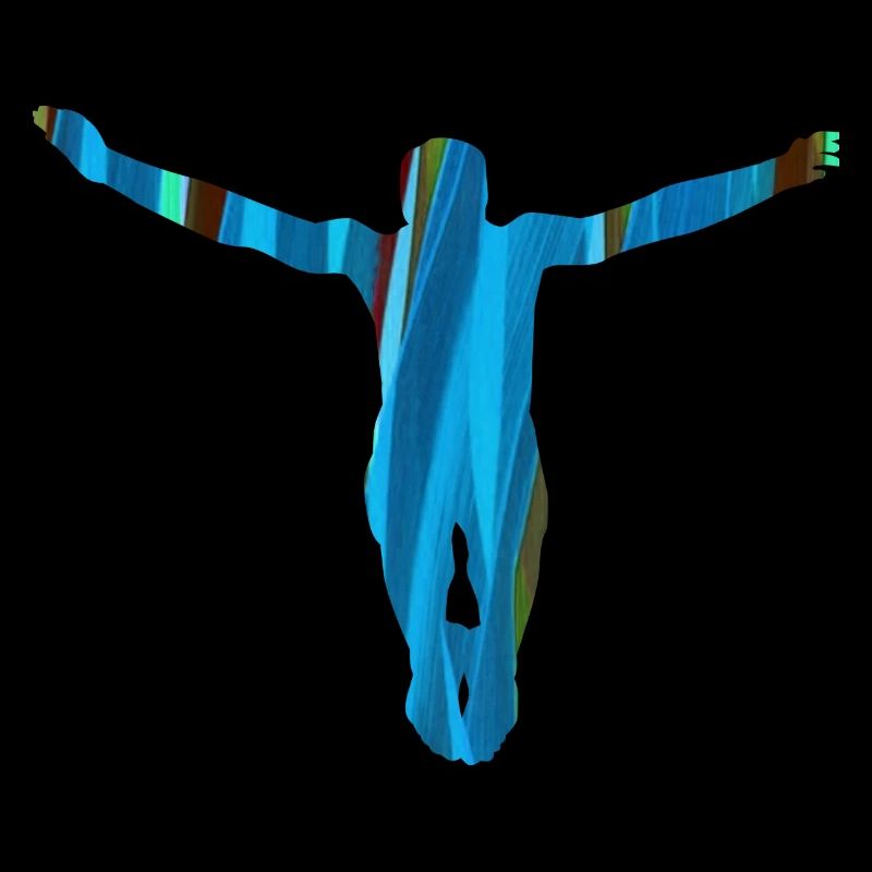 saut, cliffhanger, cavalier, graffiti, bleu