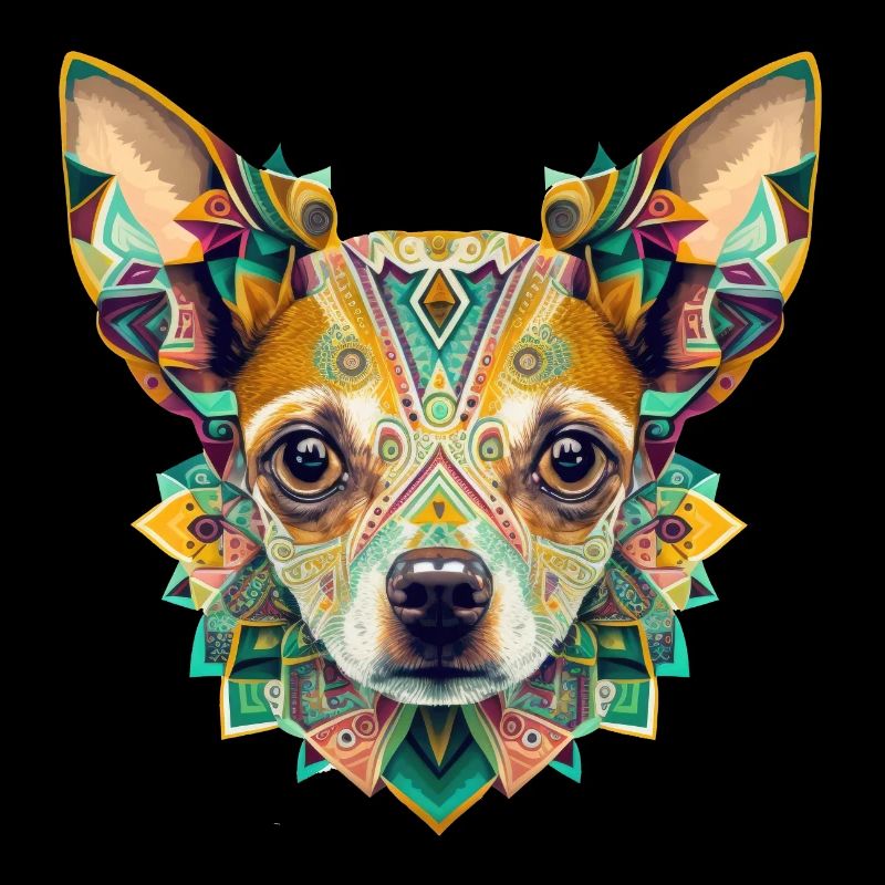 Farbenfrohes Chihuahua Kopf Artwork