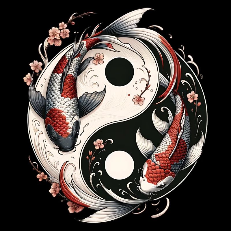 Yin And Yang Japanese Koi Fish