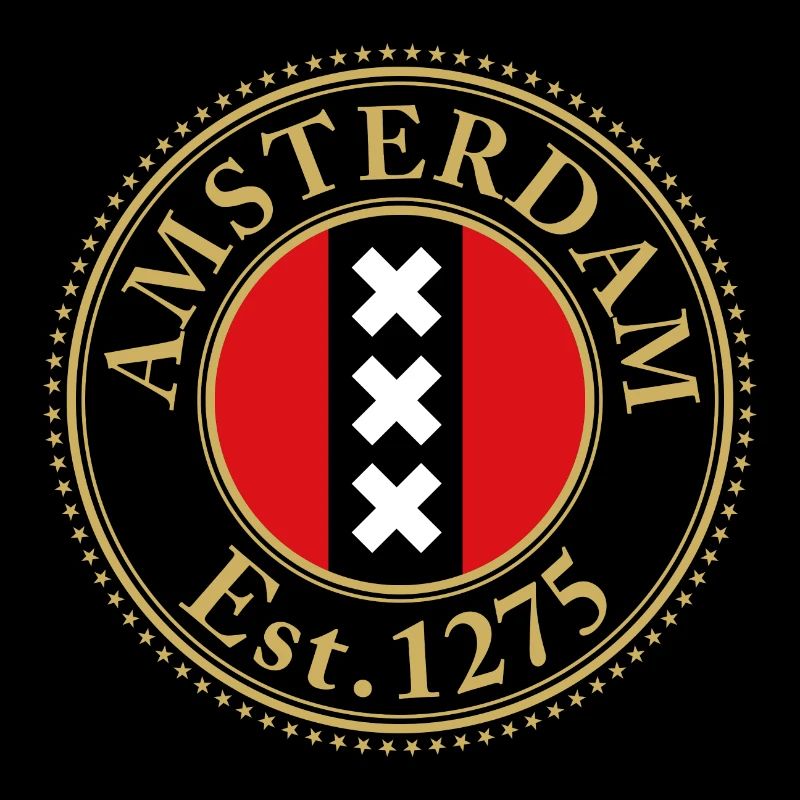 Amsterdam Est 1275 Schwarzer Hintergrund