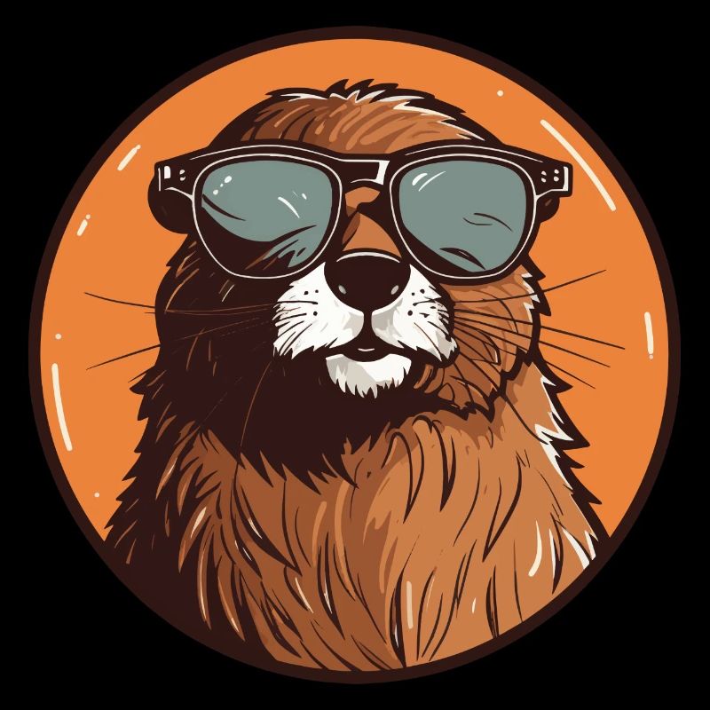 Biber mit Sonnenbrille, Nagetier, Castor