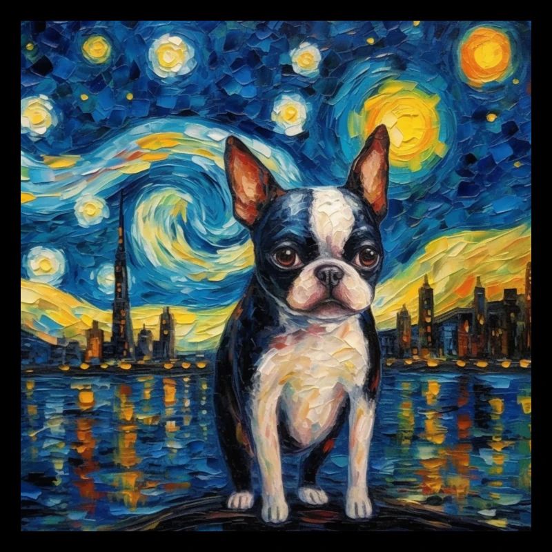 Boston Terrier Sternennacht