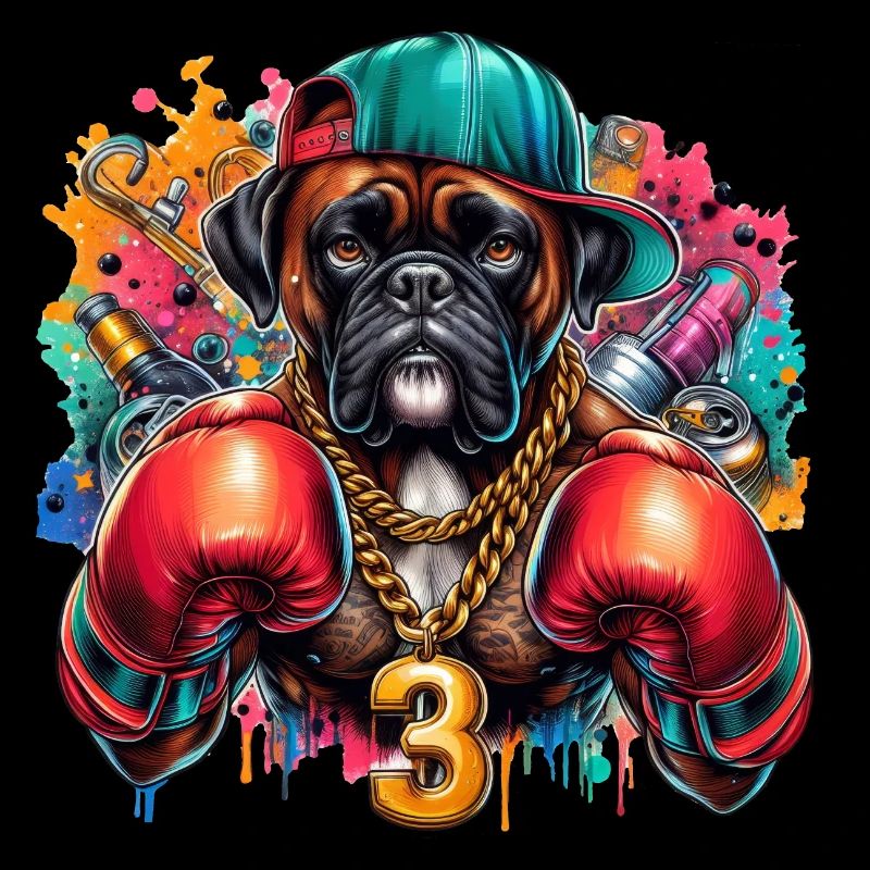 Boxer Hund Splash Kunst
