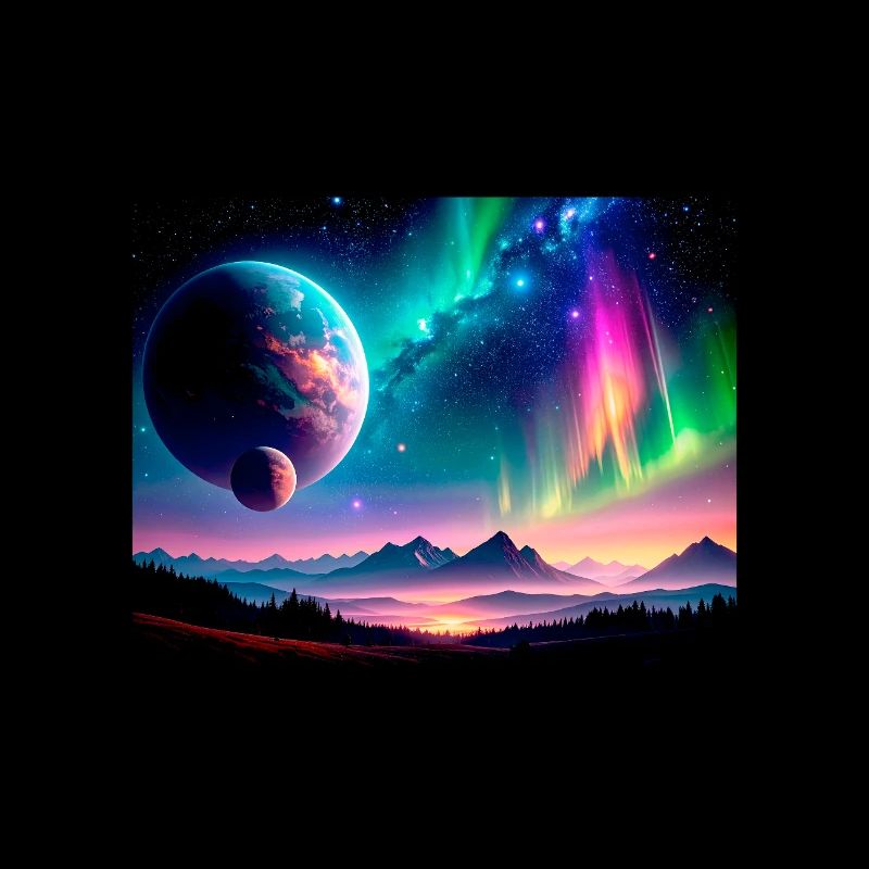 polarlichter,sterne,nacht,planeten