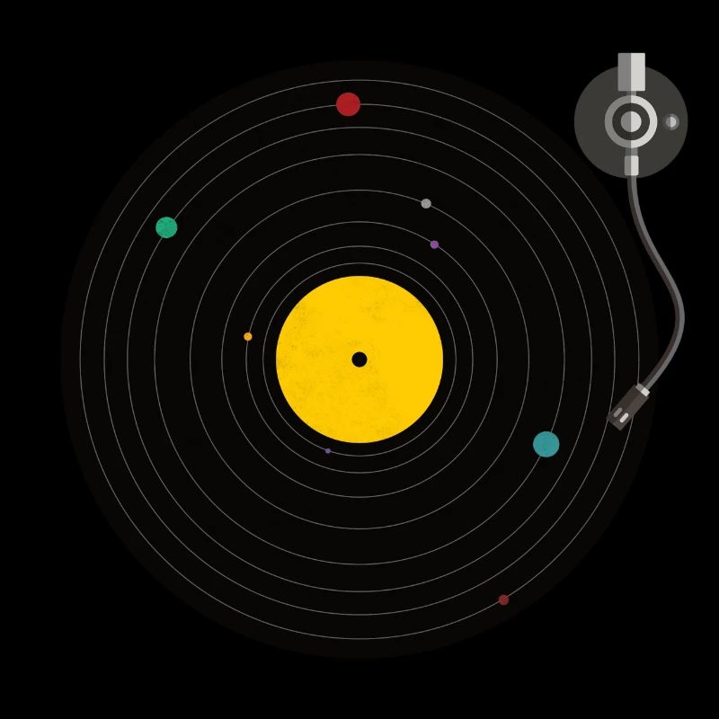Disque vinyle planète système solaire shirt
