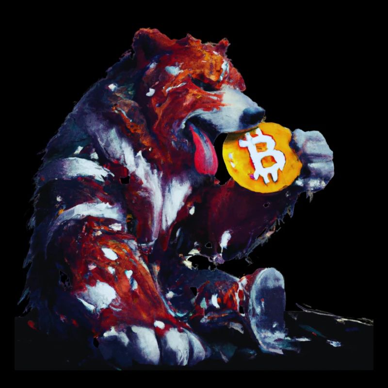 Capitalist bear eats Bitcoin cryptocurrency