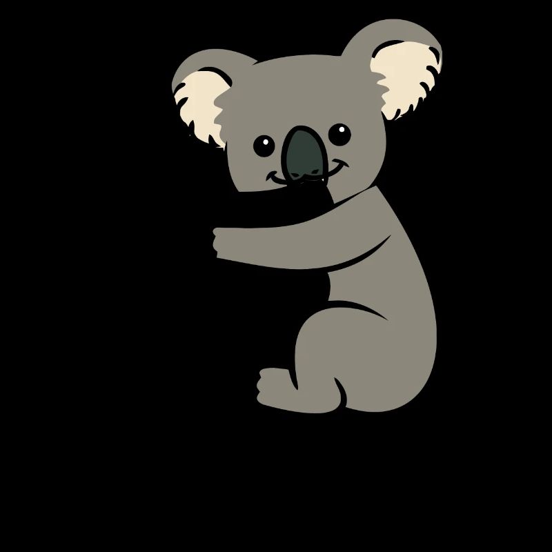 Koala eats fabric