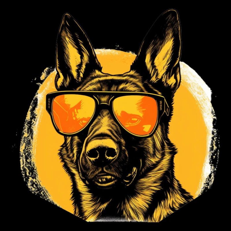 Cooler Deutscher Schäferhund mit Sonnenbrille