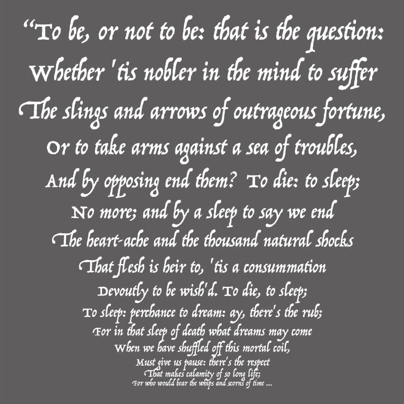 Sein oder Nichtsein 02 (weißer Text)