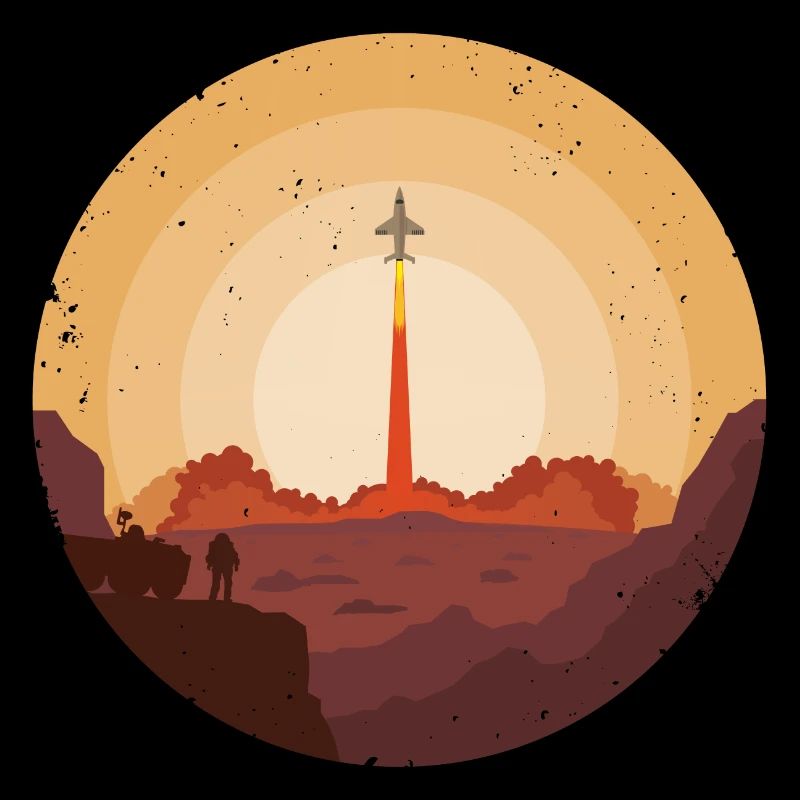Mars Mission 2050 Start eines Raumschiffes