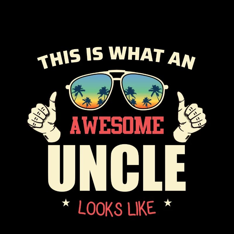 AWESOME UNCLE Spruch Shirt Geschenkidee
