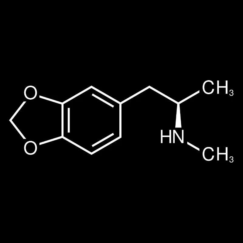 Formule développée de la molécule d'ecstasy MDMA
