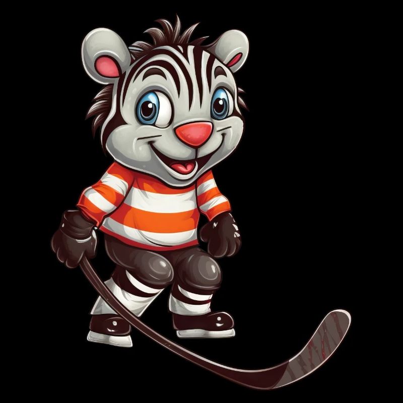 Comic Zebra Eishockey Eishockeyspieler