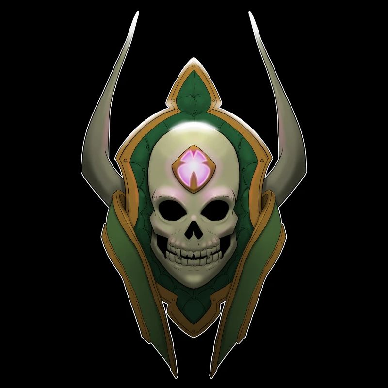 Dark Skull Emblem with Horns and Rune