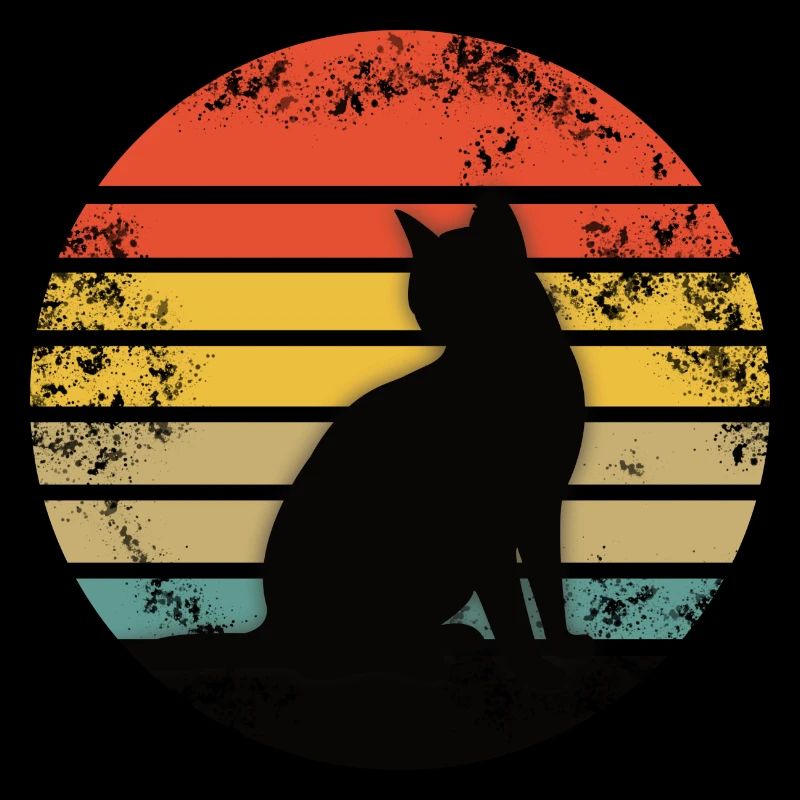 Katze Schwarze Katze Retro