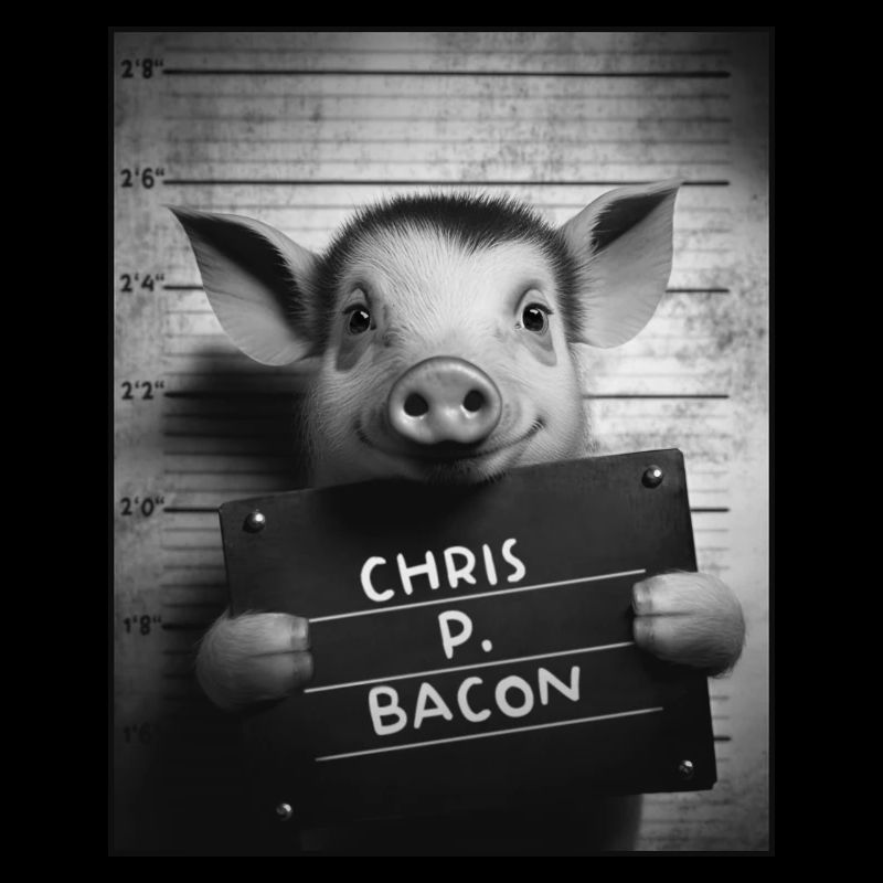 Mugshot de cochon - Chris P. Bacon