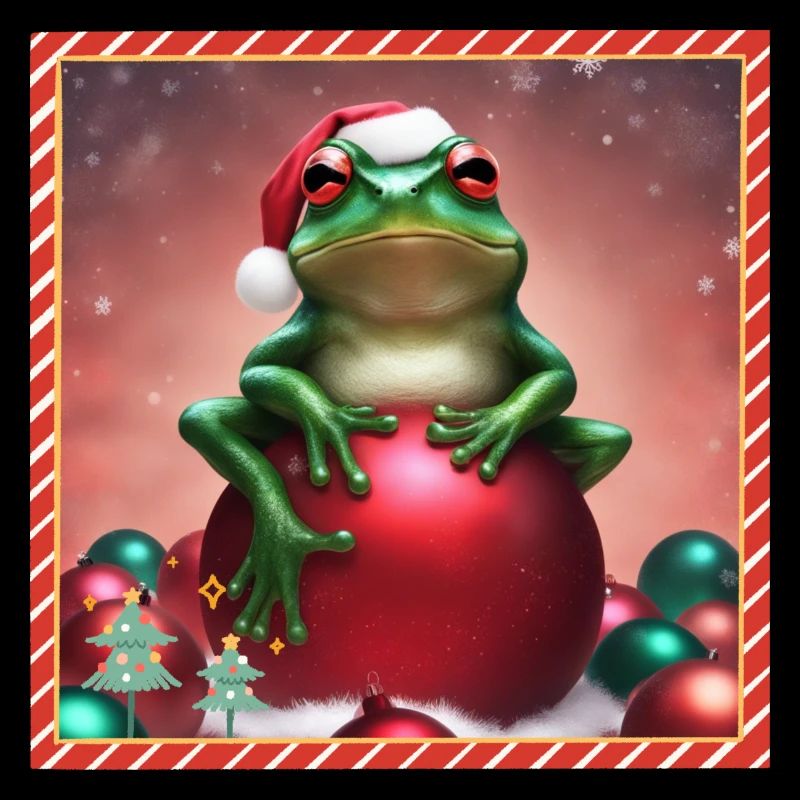 Frosch mit Weihnachtskugel 3