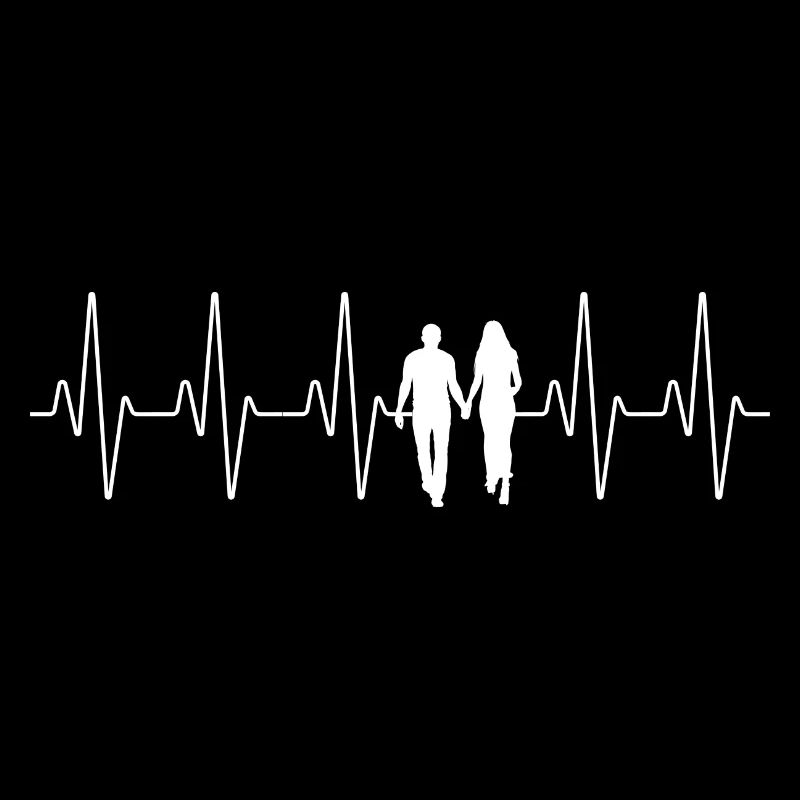 Herzschlag EKG Puls Paar | Jahrestag Geschenk